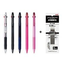 제트스트림 3색 볼펜 0.38mm, $네이비 + 리필 검정5p, 1세트