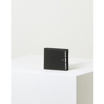 21FW [populet]블랙 라인배색 소가죽 반지갑 WBWA1F101BK