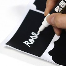 블랙 라벨 블랙보드 화이트보드 스티커 화분 이름표, 블랙보드용 화이트펜, 3mm