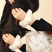 (아이보리) 레이스 곱창밴드 방울머리끈 당고머리핀 여자친구집들이선물