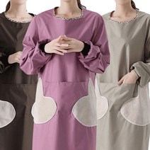 긴소매 방수 김장용 앞치마 긴팔, 핑크, 1개