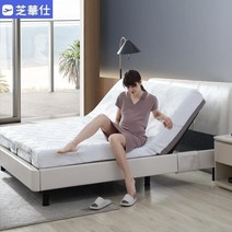 가정용 전동침대 리클라이너 병원 침대 시바스 제로 전압 스마트 마스터 침실 웨딩 라이트 럭셔리 다기능 전기 가죽 더블 현대 단순, [01] [클래식 모델] [오프화이트 푹신한 침대 +, [01] 1500mm*2000mm, [01] 뼈대