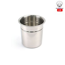 [NATURI] 스텐 낮은 비엠피 업소용 스텐통 2호 뚜껑미포함 뼈통 양념통 수저통 집게통 업소용뼈통 소스통 스텐소스통 비엠피 BMP 식당용스텐통 감자탕 N/T : 245A4B+1468