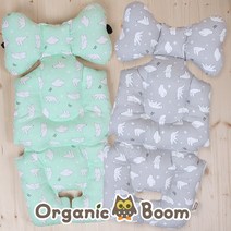 [오가닉붐]착한 유기농 폴라베어 유모차 라이너/시트, 옐로그린