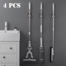 행거 까사미아헹거 24pcs 접착 다목적 후크 벽 장착 걸레 주최자 홀더 랙 브러시, 8cmx8cm, 블랙 4 개