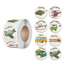 차 비행기 배 기차 8종 원형 스티커 500pcs 다꾸 S-661, 상세페이지 참조, 상세페이지 참조