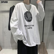 DFMEI 긴팔 티셔츠 남자 루즈핏 티셔츠 레깅스