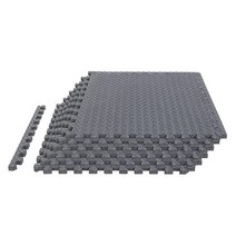 Mat Block APM005BU Torin 인터로킹 폼 매트 운동 퍼즐 타일 보호 바닥 매트 홈 체육관 장비용 - 6피스 2.4제곱미터(24제곱피트) 블루, Grey