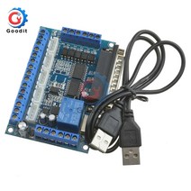 전기장비부품 스테퍼 모터 드라이버용 USB 케이블이 있는 5 축 CNC 브레이크 아웃 보드 MACH3 병렬 포트 제, 한개옵션0