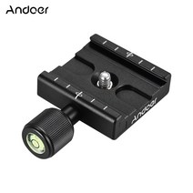 andoer qr-50 arca swiss rrs 윔벌리 삼각대 볼 헤드용 버블 레벨 내장형 퀵 릴리스 플레이트 클램프 어댑터