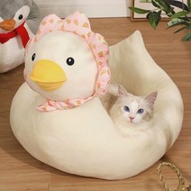 푹신푹신 오리 덕 모양 소형 견 강아지 고양이 쿠션 침대 인형 마약쿠션 쏘오옥