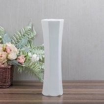 자게화병 실버들 꽃병 30CM 하이 심플 현대 꽃꽂이 물 양성함 가능 룩 유러피안 화이트 3850505864, 30cm 육변 화이트
