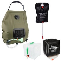 다이룸 [야외 여행지 필수품]캠핑 샤워백 물주머니 차박 노박 간이 샤워기 물통3 4 5, 캠프샤워블랙(20L)