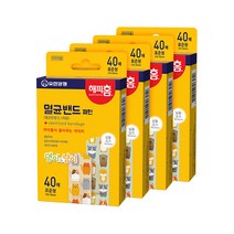 해피홈 패턴 멸균밴드 댕이 & 냥이 표준형 40매, 4개