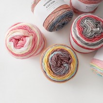 만다라 코튼 100g - 울혼방 그라데이션 뜨개실, 청바지믹스