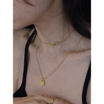 실버 925 두드림 코인 목걸이