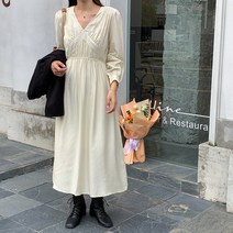 빈누 9월 10월 결혼식 하객룩 플리츠 가을 주름 롱 플레어 원피스 가방순이