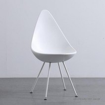 북유럽풍 디자인 의자 북유럽 플라스틱 물방울 식당 디자이너 등받이 성인용 가정용 럭셔리 심플한 밀크티 숍 커피 스툴, 하얀색, 1