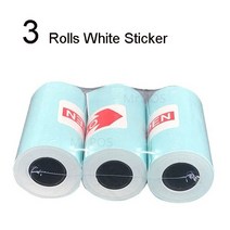 점자 리본 프린터 열 라벨 스티커 영수증 용지 롤 포토, 3 흰색 스티커