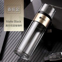 라이앙 유리 텀블러 스텐 티거름망 차우림 물병 차 분리 450 600ml, 골드 450ml  컵 브러시 컵 커버