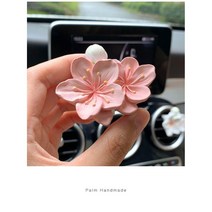 YAPOGI차량용 방향제 송풍구꽂이 꽃모양 석고 방향제, 울금향, COCO일