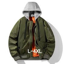 쥬엔리치 남자 빅사이즈 항공 점퍼 후드 집업 남성 바람막이 야구 자켓 등산 가을 겨울 잠바