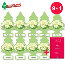 에스진 리틀트리 TREE 차량용 방향제 고급 종이 방향제 자스민 9+1 플라워 꽃향 명품 새차 선물 걸이형 방향제, 9개