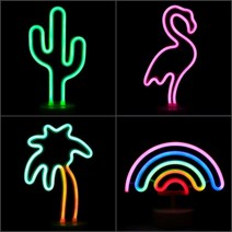 홈바 필수품 네온사인 LED 스탠드 네온등 파티조명 까페장식 4디자인, 3-네온사인-야자수