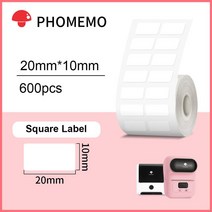 가격표라벨기 네임프린터 네임스티커기계 송장프린터 Jepod-M110/M220 라벨 프린터 용 자체 접착 용지 방, 01 L1 20x10 600p 2line