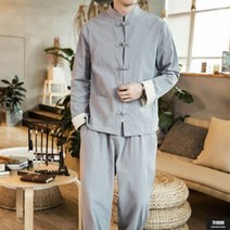 가바바 남성 생활한복 레트로스타일의 투피스 린넨 상하의 한복 세트 G64699