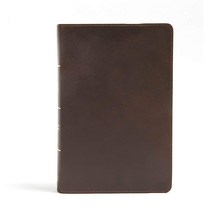 [정품] CSB Giant Print Reference Bible Brown Genuine Leather Indexed Red Letter Presentation Page Cros