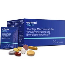 오쏘몰 Orthomol 바이탈 M 남성용 멀티비타민 캡슐 타블렛, 30개입