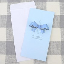 바이아트몰 축하카드 생일카드 선물카드 간편축하카드 심플 미니 메모 리본카드, 앤젤 - 퍼플