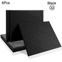 방음 부스 6 Pcs 사운드 흡수 소재 Acoust 절연 Absorcion 패널 도어 씰 스트립 홈 음악 스튜디오 벽, [01] Rectangle, [21] 32--Black, [01] 0.8cm Medium Density