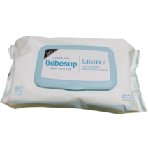 베베숲 저자극 라이트 엠보싱 아기 물티슈 리필형, 10팩, 80매