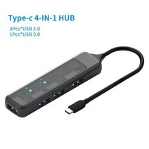 4 In 1 Usb C 3.0 허브 투명 확장 도크 Sd/tf 카드 판독기 슬롯 도킹 스테이션 Macbookpro Air Lenovo Dell, [02] HUB-Type-c