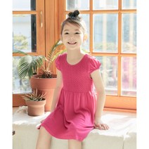 세컨스킨 NAYSD4301 우리 아이를 위해 키즈 스마킹 4∼6세 모달 캡소매 원피스