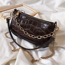 여자 유광 애나멜 금장체인 크로커패턴 미니 크로스백 (7327726)