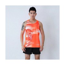 러닝복 마라톤복 남성용 러닝 운동복 2022 트랙 및 필드 슈트 빠른 건조 마라톤 육상 스포츠웨어 조끼 반바지 세트, 2XL, Men Orange Thanks