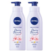 니베아 체리 블로썸앤 호호바 바디 오일 로션 꽃향, 400ml, 2개