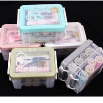 알로하 3단 반짇고리 실 바늘 세트 옷수선 바늘쌈지, 단일