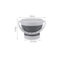 휴대용 양동이 접이식 버킷 뚜껑 실리콘 세차 야외 낚시 여행 가정 보관 10L 5L 3, gray-18-14cm