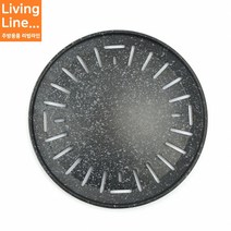 Kitchen 업소용 마블코팅 5중 불판 숯불 가스 불판 고기 삼겹살 구이판 국산 알루미늄 캠핑 구이팬, ♥Kitchen_마블코팅 불판 가스용 32cm♥, 1개