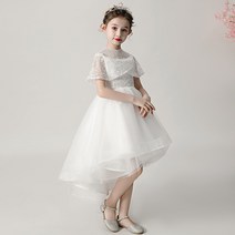 여아 아동 주니어 연주회 숄더 드레스 언발 공주 원피스