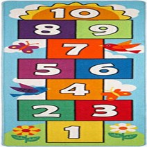 HIGHTAO Hop Count Hopscotch Rug Soft Carpet Children Floor Playing Crawling Game Rectangle Mat Home, 1