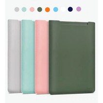 유이스토어 패션 가죽 슬리브 노트북 파우치 13인치 15인치, 카키+연그린