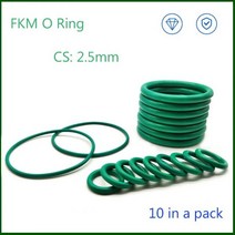오링 CS 불소 고무 씰링 O 링 FKM O-링 오일 씰 워터 개스킷 와셔 OD 6mm-50mm 팩당 10 개 2.5mm578650, OD 49mm, 10 Pieces, 2.5mm