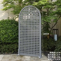 부식 방지 목재 야외 아치형 그리드 꽃 랙 울타리 안뜰 식물 벽 펜스, 18090 스타 그레이, 큰
