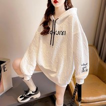 L.ONLINE SHOP여성 후드티 긴팔 맨투맨 티셔츠 자수 루즈핏 mbu42 후드티 후드집업 후드코트 힙합패션