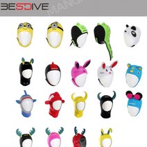 귀여운 다이빙후드 모음 3mm 스쿠버 프리다이빙 모자 캐릭터 서핑 잠수 BestDive, XL, 08